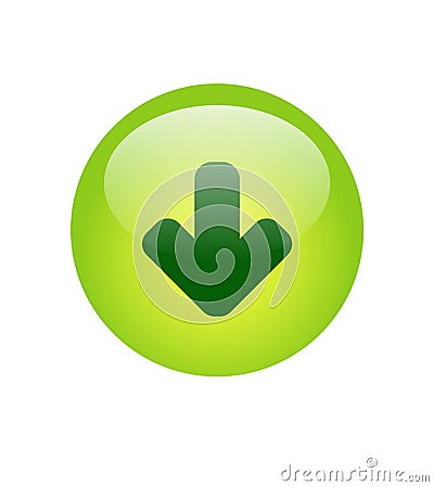 Green download icon vector Stock Photo